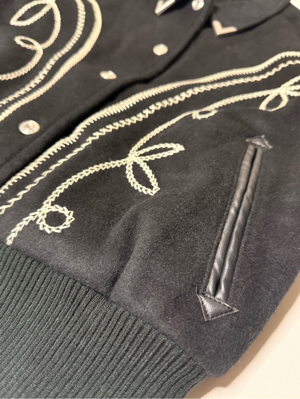 LEVI'S Rodeo Embroidered Wool Blend Varsity Jacket - Picture 8 of 13